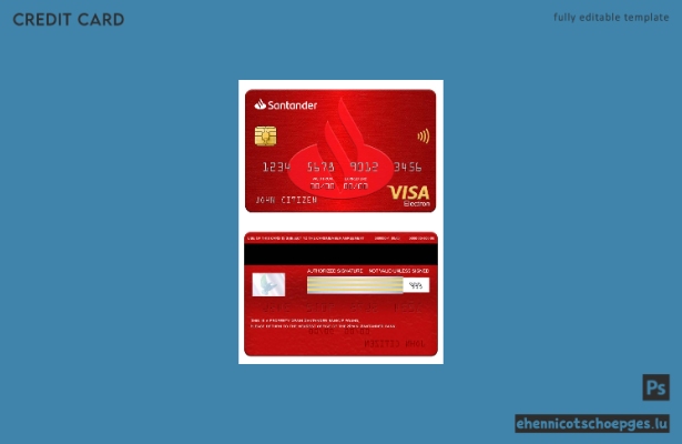 Beispielvorschau der Santander Bank Visa Electron Karte Spanien